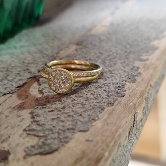 Combination of two diamond 14K Yellow gold rings with 0.56ct Diamonds. UNIQUE - Picture 6 of 10